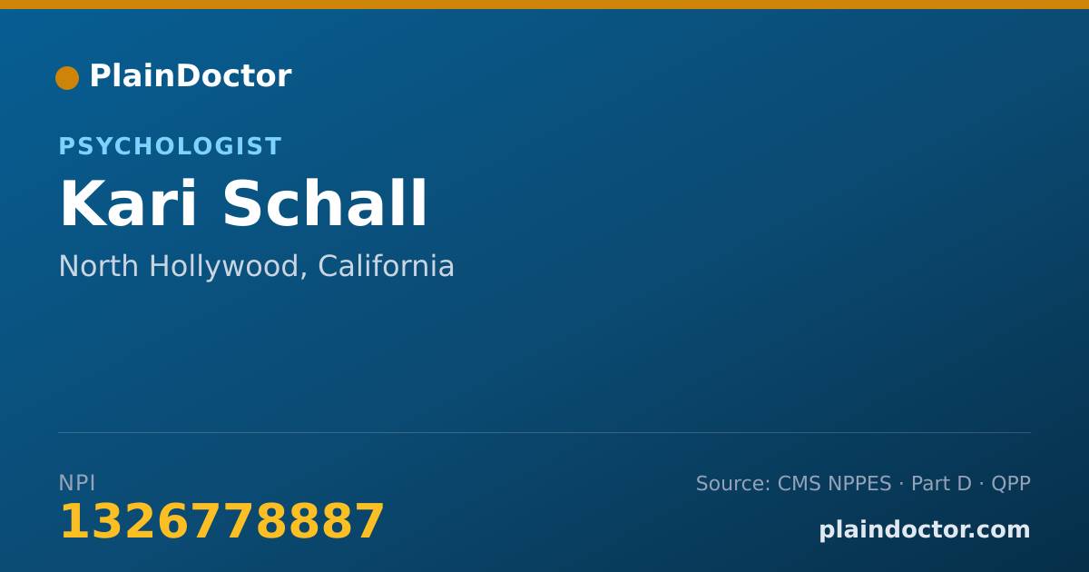 Shareable card for Kari Schall - Psychologist, North Hollywood, CA