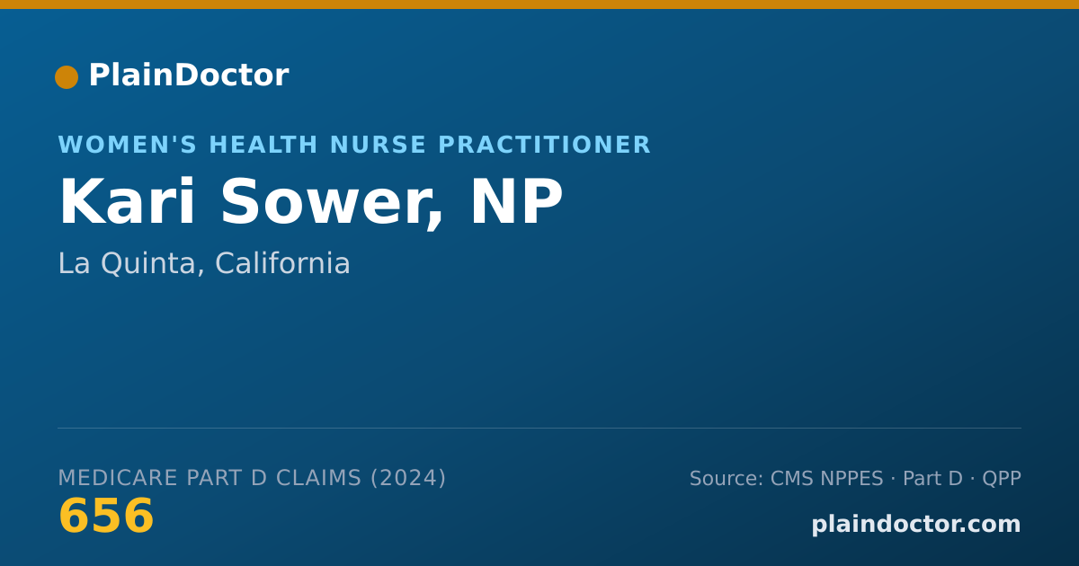 Shareable card for Kari Sower, NP - Women's Health Nurse Practitioner, La Quinta, CA