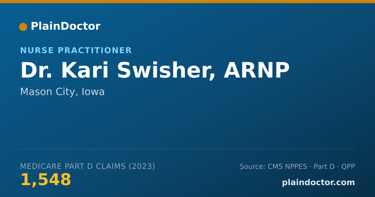 Shareable card for Kari Swisher, ARNP - Nurse Practitioner, Mason City, IA