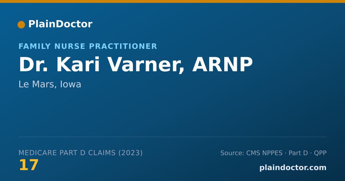 Shareable card for Kari Varner, ARNP - Family Nurse Practitioner, Le Mars, IA