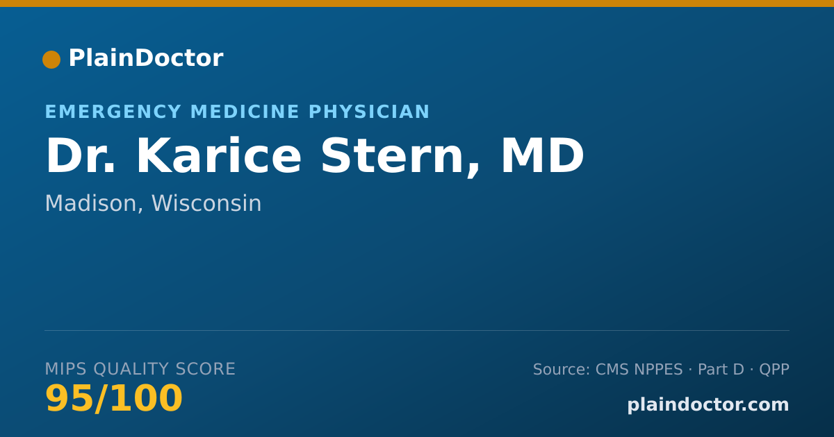 Shareable card for Karice Stern, MD - Emergency Medicine Physician, Madison, WI