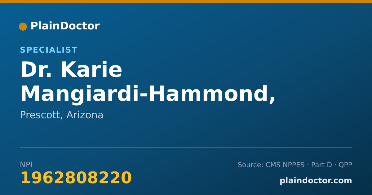 Shareable card for Karie Mangiardi-Hammond, OTR/L - Specialist, Prescott, AZ