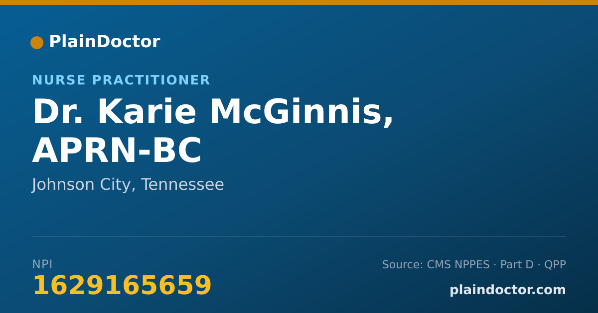 Shareable card for Karie McGinnis, APRN-BC - Nurse Practitioner, Johnson City, TN