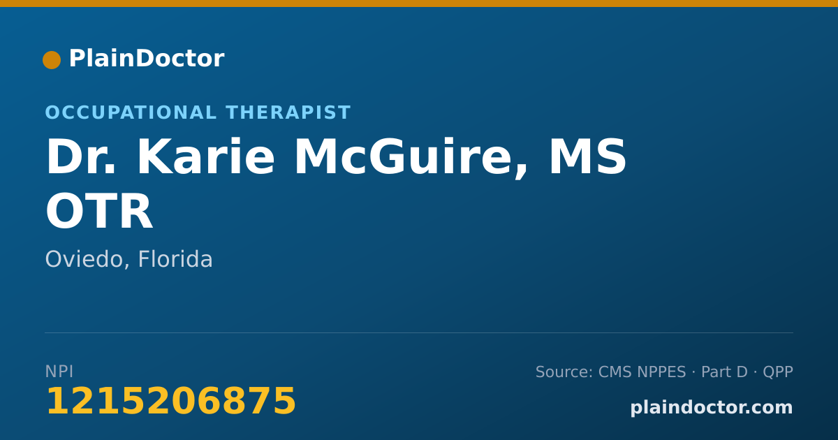 Shareable card for Karie McGuire, MS OTR - Occupational Therapist, Oviedo, FL