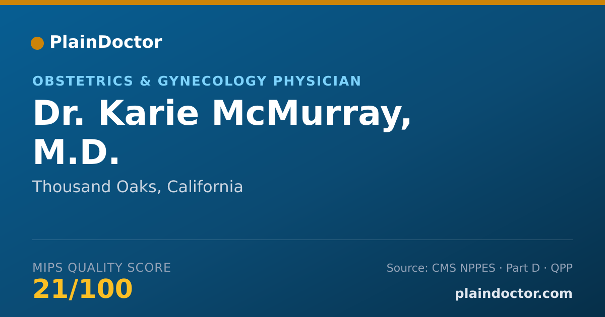 Shareable card for Karie McMurray, M.D. - Obstetrics & Gynecology Physician, Thousand Oaks, CA