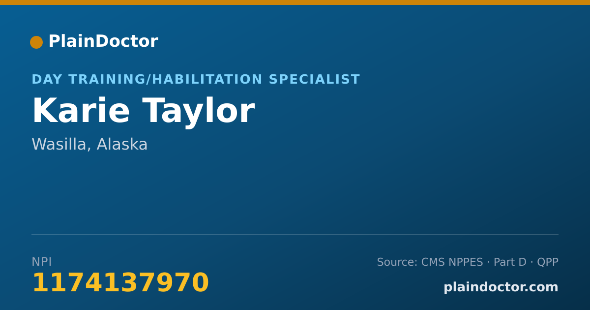 Shareable card for Karie Taylor - Day Training/Habilitation Specialist, Wasilla, AK