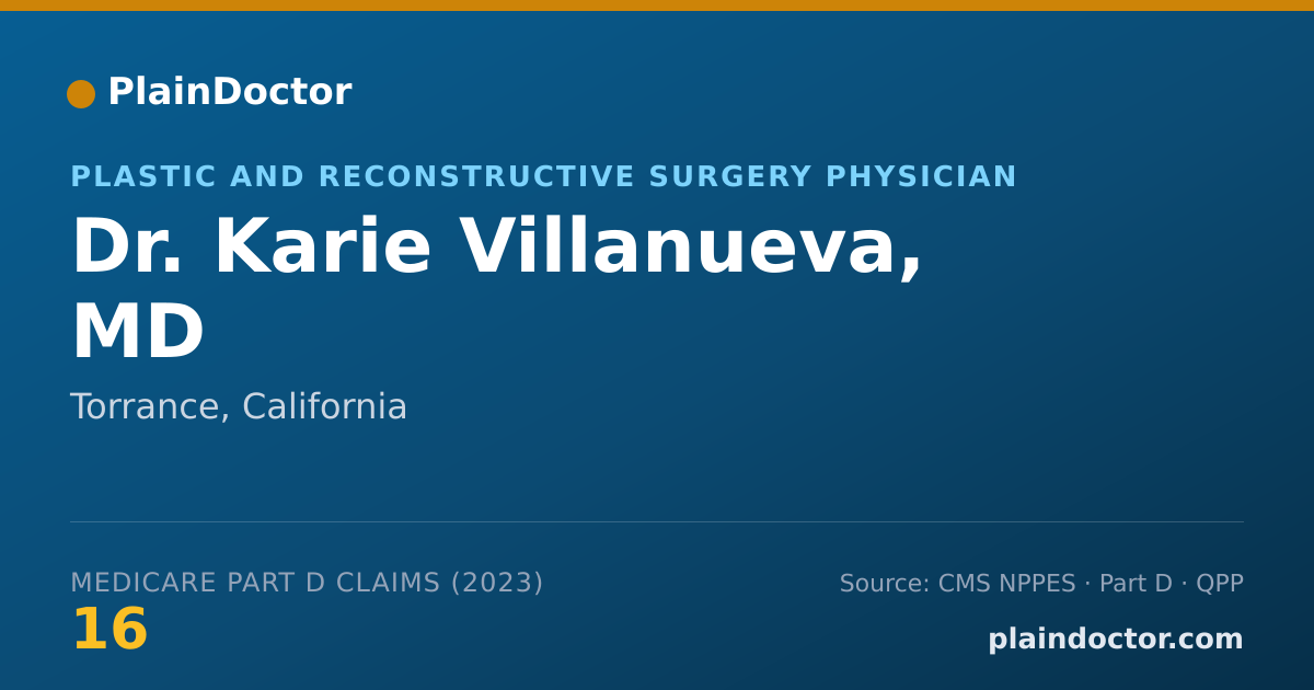 Shareable card for Karie Villanueva, MD - Plastic and Reconstructive Surgery Physician, Torrance, CA