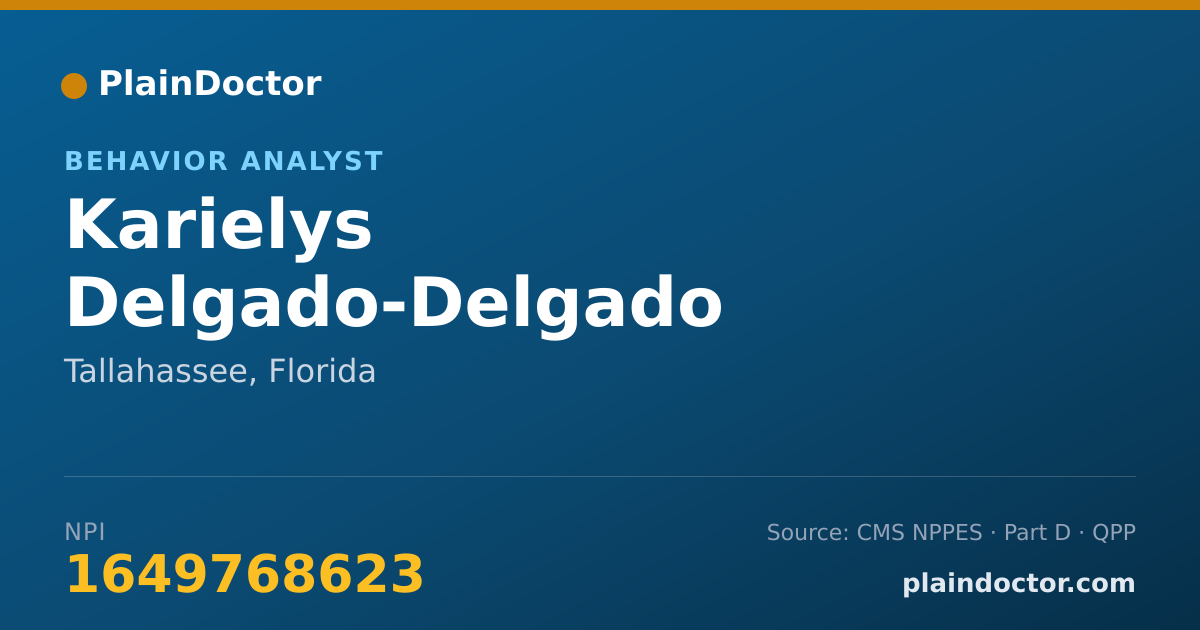Shareable card for Karielys Delgado-Delgado - Behavior Analyst, Tallahassee, FL