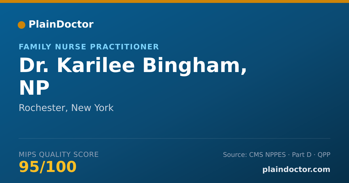Shareable card for Karilee Bingham, NP - Family Nurse Practitioner, Rochester, NY