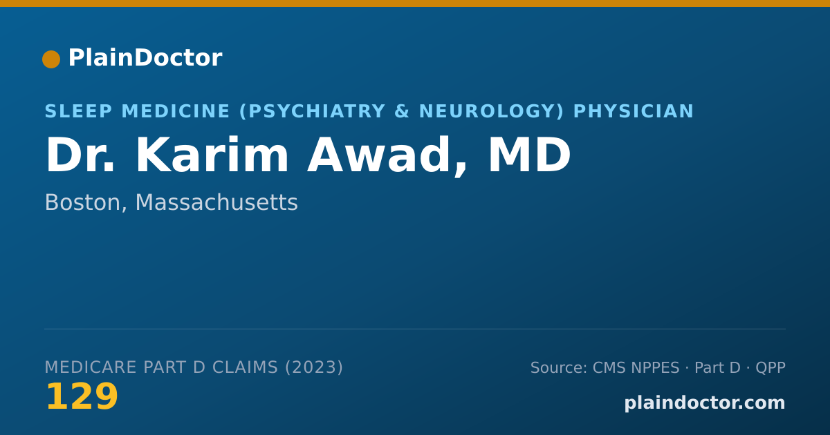Shareable card for Karim Awad, MD - Sleep Medicine (Psychiatry & Neurology) Physician, Boston, MA
