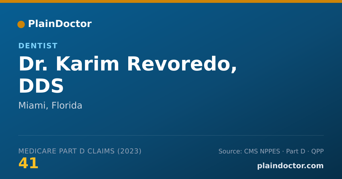 Shareable card for Karim Revoredo, DDS - Dentist, Miami, FL