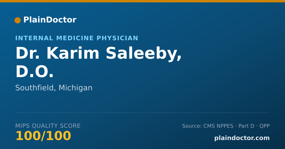 Shareable card for Karim Saleeby, D.O. - Internal Medicine Physician, Southfield, MI