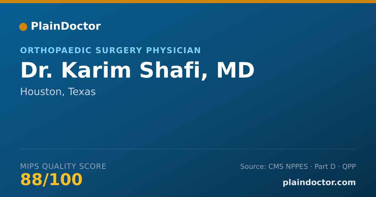 Shareable card for Karim Shafi, MD - Orthopaedic Surgery of the Spine Physician, Houston, TX