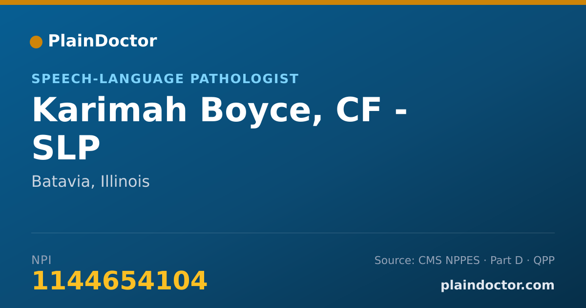 Shareable card for Karimah Boyce, CF - SLP - Speech-Language Pathologist, Batavia, IL