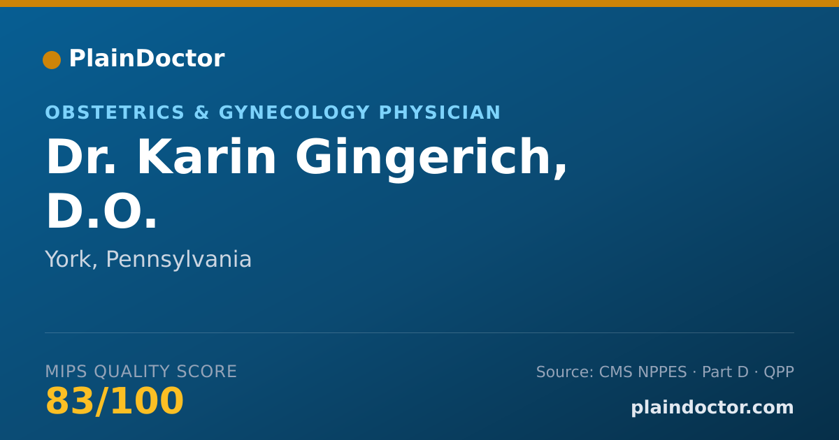 Shareable card for Karin Gingerich, D.O. - Obstetrics & Gynecology Physician, York, PA