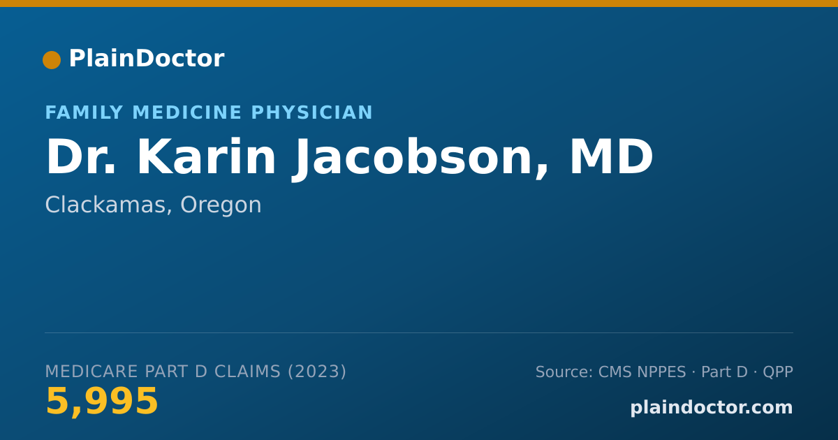 Shareable card for Karin Jacobson, MD - Family Medicine Physician, Clackamas, OR