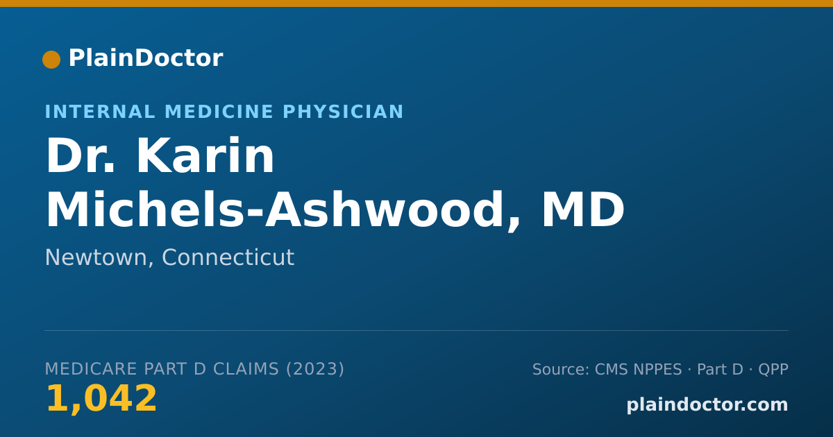 Shareable card for Karin Michels-Ashwood, MD - Internal Medicine Physician, Newtown, CT