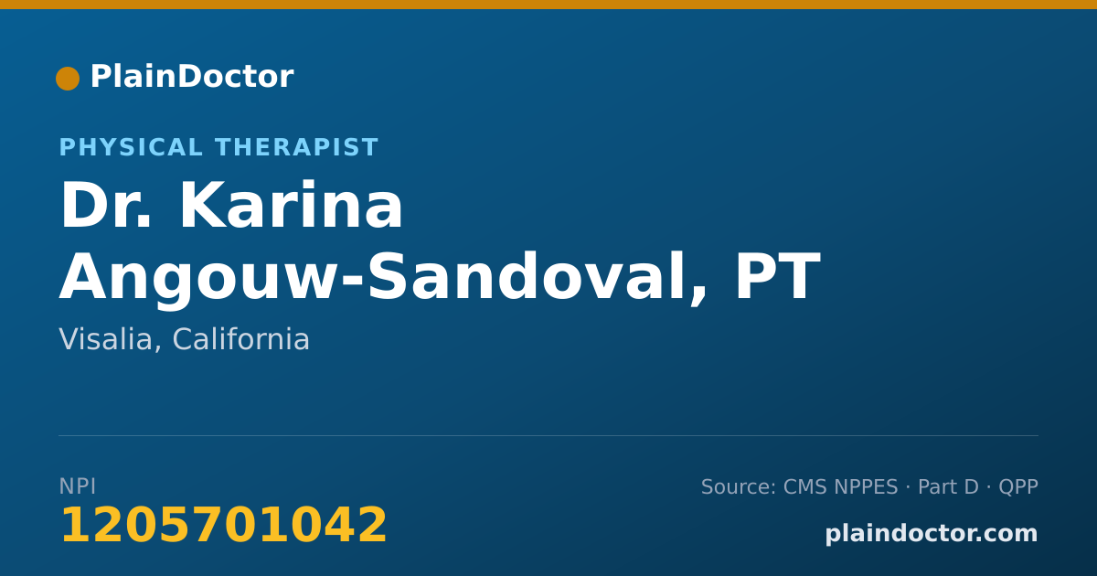 Shareable card for Karina Angouw-Sandoval, PT - Physical Therapist, Visalia, CA
