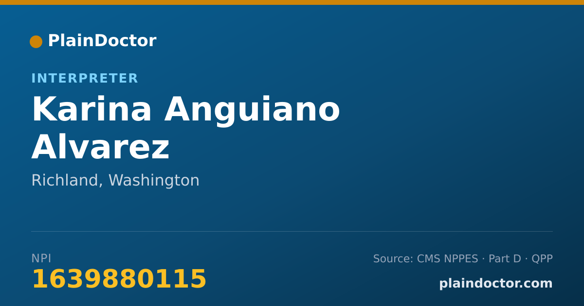 Shareable card for Karina Anguiano Alvarez - Interpreter, Richland, WA