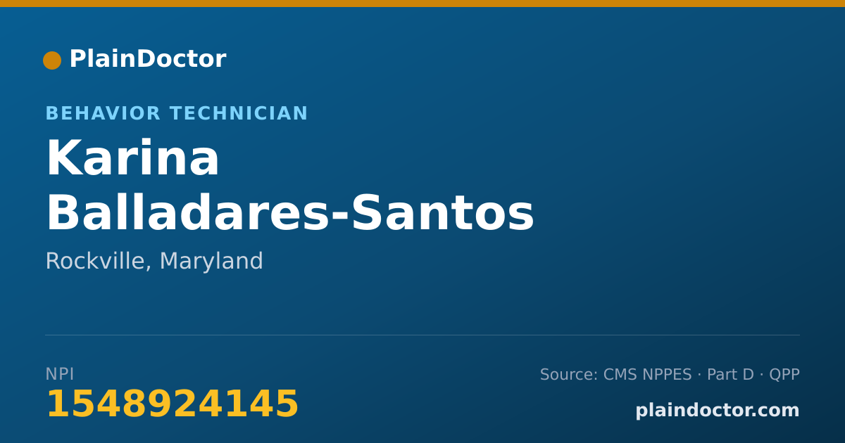 Shareable card for Karina Balladares-Santos - Behavior Technician, Rockville, MD