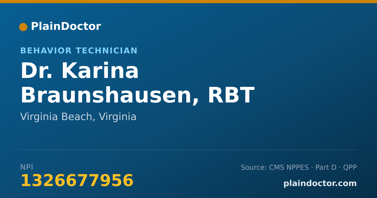 Shareable card for Karina Braunshausen, RBT - Behavior Technician, Virginia Beach, VA