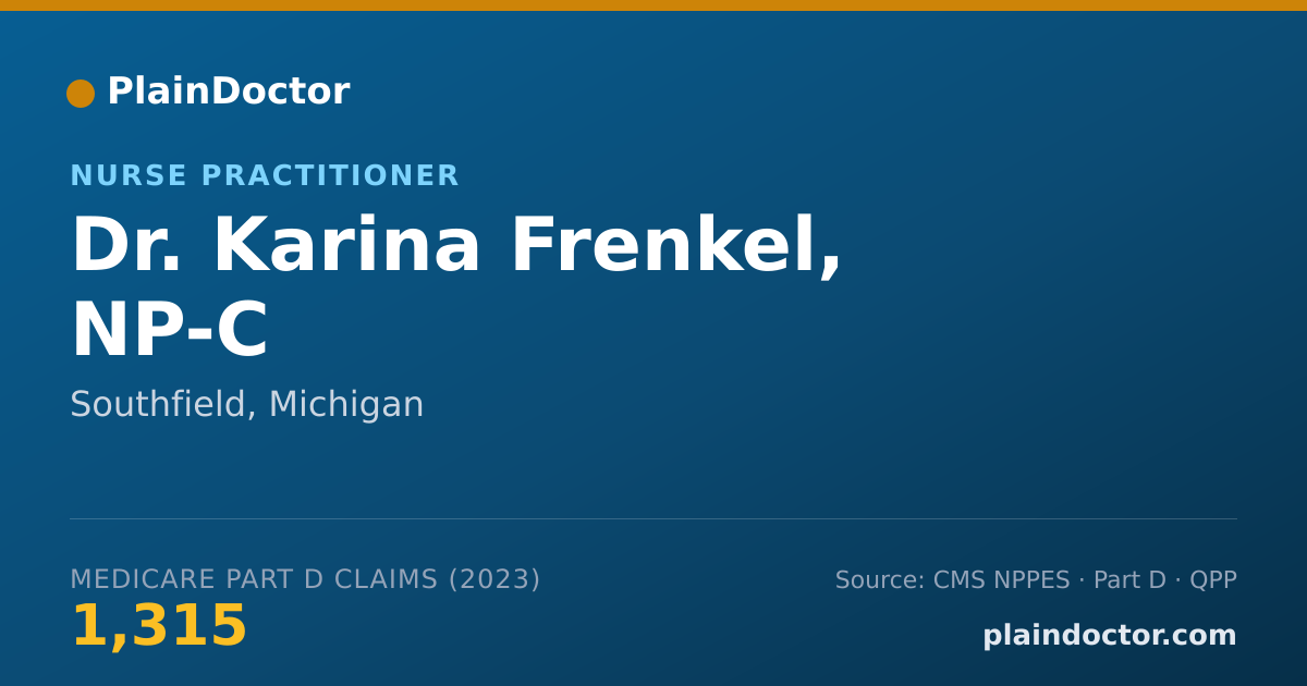 Shareable card for Karina Frenkel, NP-C - Nurse Practitioner, Southfield, MI