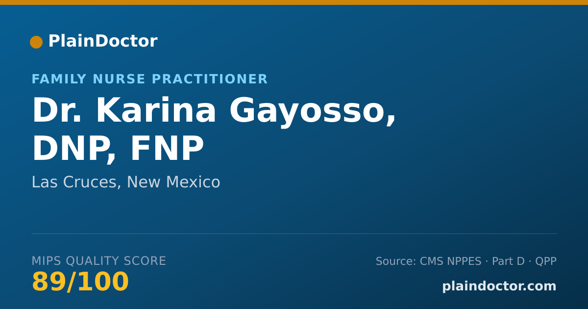 Shareable card for Karina Gayosso, DNP, FNP - Family Nurse Practitioner, Las Cruces, NM
