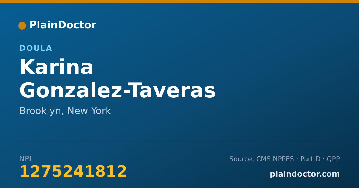 Shareable card for Karina Gonzalez-Taveras - Doula, Brooklyn, NY