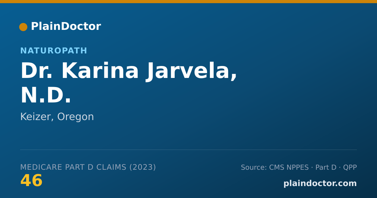 Shareable card for Karina Jarvela, N.D. - Naturopath, Keizer, OR