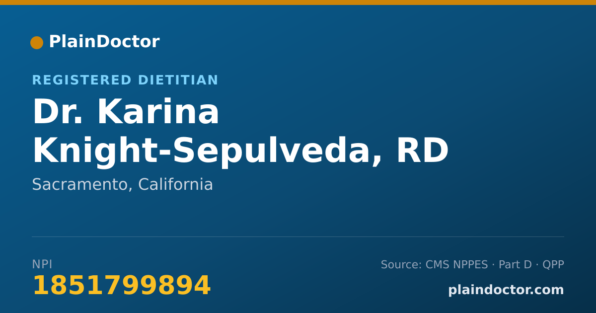 Shareable card for Karina Knight-Sepulveda, RD - Registered Dietitian, Sacramento, CA
