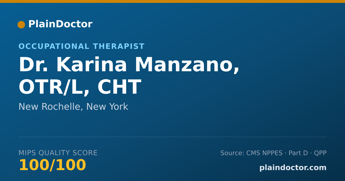 Shareable card for Karina Manzano, OTR/L, CHT - Occupational Therapist, New Rochelle, NY