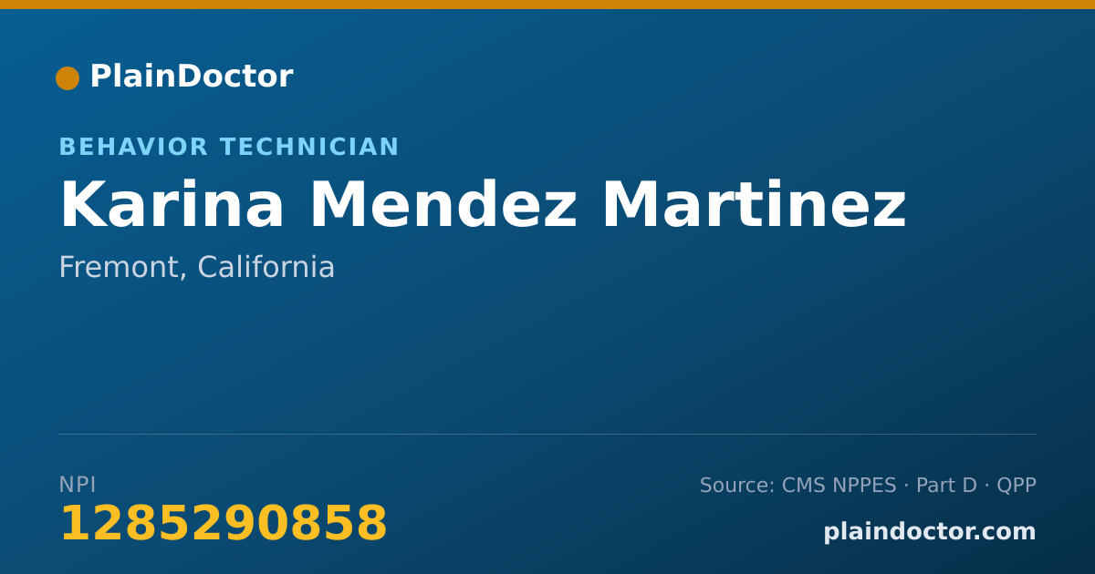 Shareable card for Karina Mendez Martinez - Behavior Technician, Fremont, CA