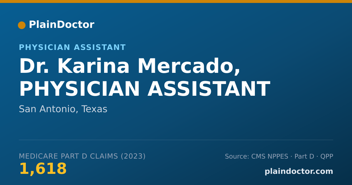 Shareable card for Karina Mercado, PHYSICIAN ASSISTANT - Physician Assistant, San Antonio, TX