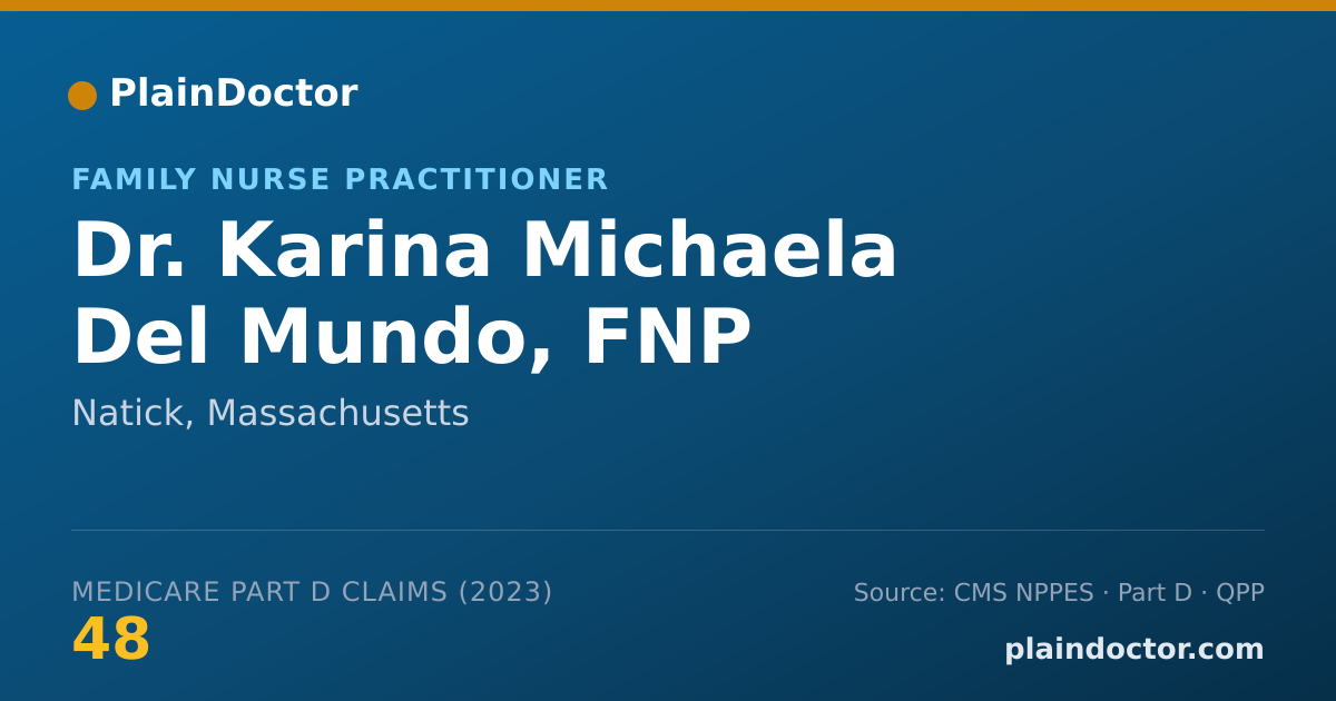 Shareable card for Karina Michaela Del Mundo, FNP - Family Nurse Practitioner, Natick, MA
