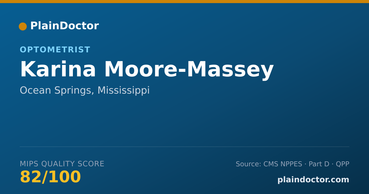 Shareable card for Karina Moore-Massey - Optometrist, Ocean Springs, MS