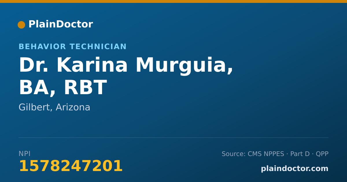 Shareable card for Karina Murguia, BA, RBT - Behavior Technician, Gilbert, AZ