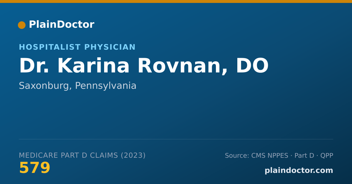 Shareable card for Karina Rovnan, DO - Hospitalist Physician, Saxonburg, PA