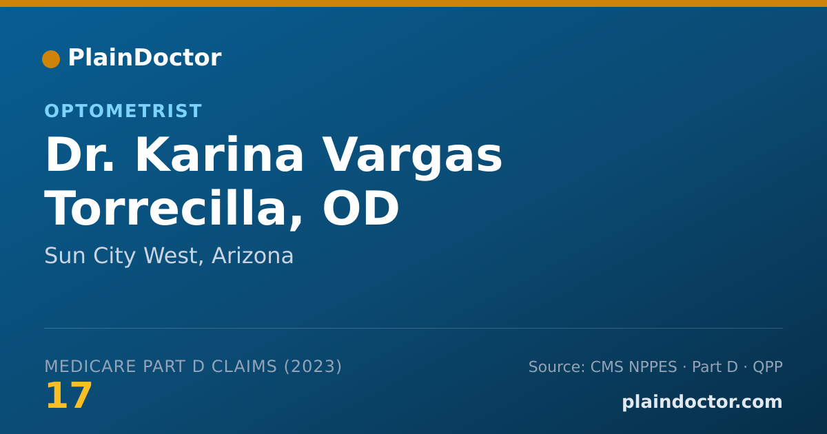 Shareable card for Karina Vargas Torrecilla, OD - Optometrist, Sun City West, AZ