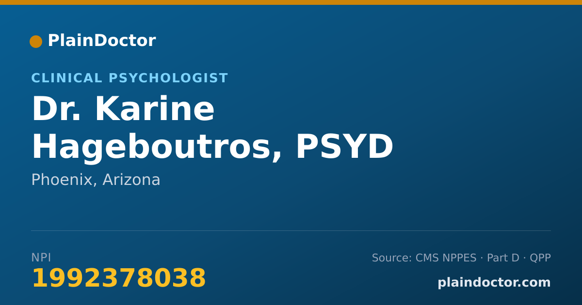 Shareable card for Karine Hageboutros, PSYD - Clinical Psychologist, Phoenix, AZ