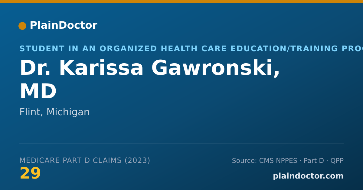 Shareable card for Karissa Gawronski, MD - Student in an Organized Health Care Education/Training Program, Flint, MI