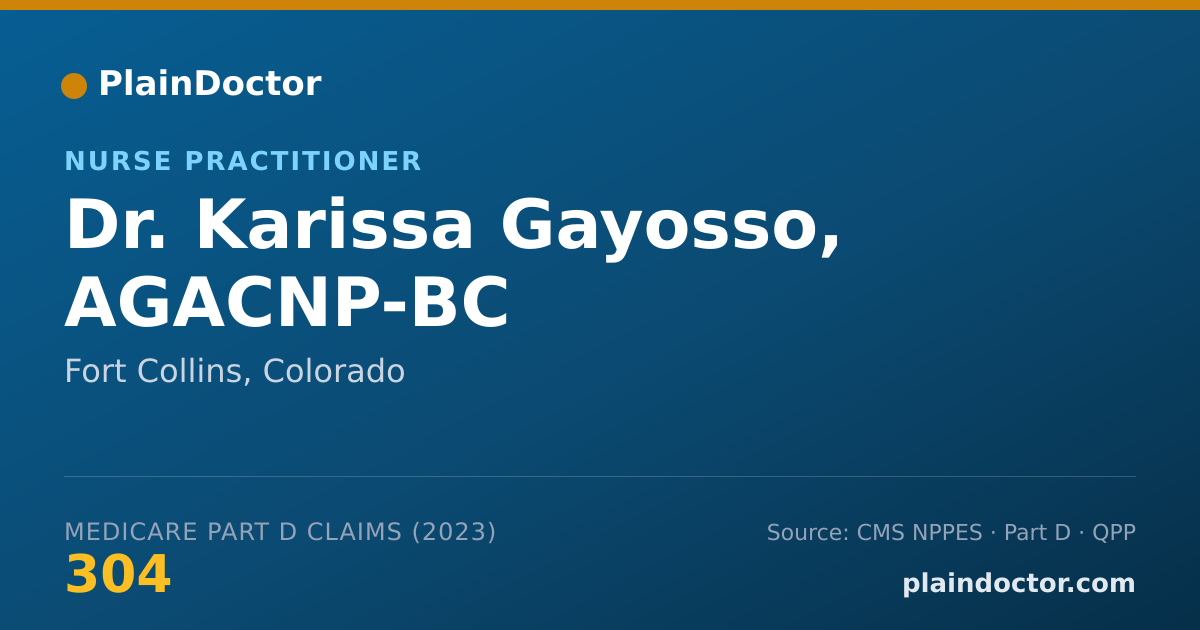 Shareable card for Karissa Gayosso, AGACNP-BC - Nurse Practitioner, Fort Collins, CO