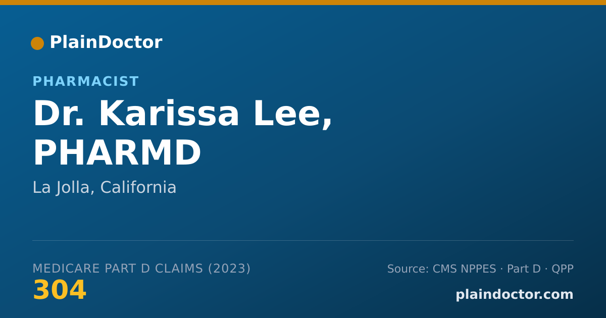 Shareable card for Karissa Lee, PHARMD - Pharmacist, La Jolla, CA