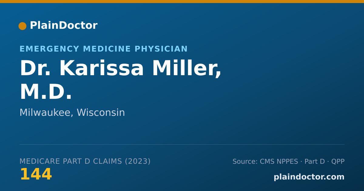 Shareable card for Karissa Miller, M.D. - Emergency Medicine Physician, Milwaukee, WI