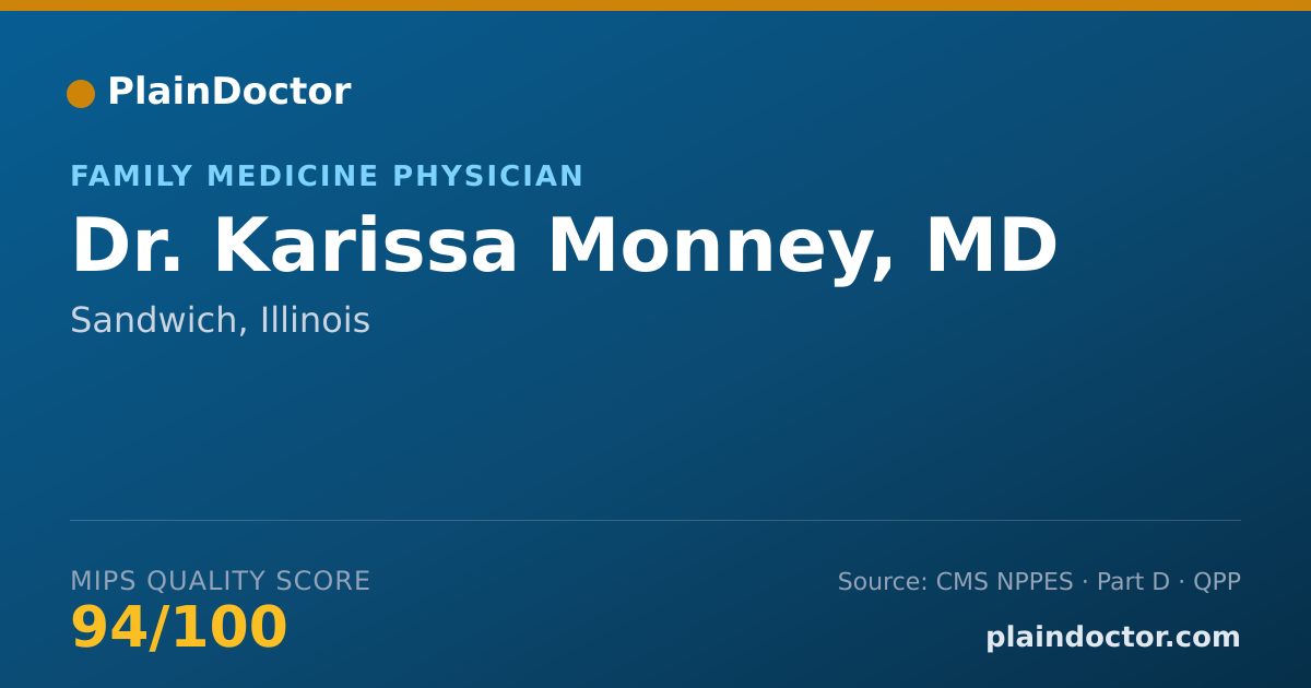 Shareable card for Karissa Monney, MD - Family Medicine Physician, Sandwich, IL