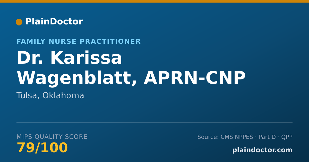 Shareable card for Karissa Wagenblatt, APRN-CNP - Family Nurse Practitioner, Tulsa, OK