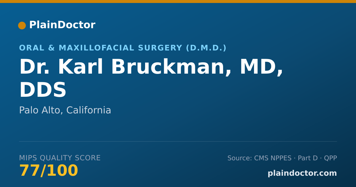 Shareable card for Karl Bruckman, MD, DDS - Oral & Maxillofacial Surgery (D.M.D.), Palo Alto, CA