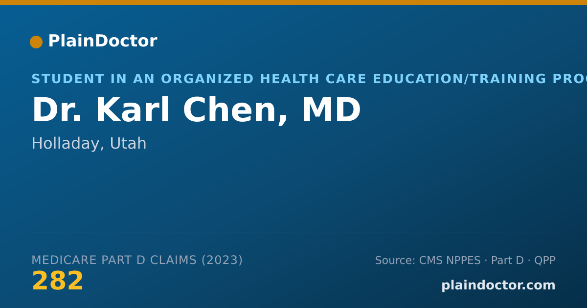 Shareable card for Karl Chen, MD - Student in an Organized Health Care Education/Training Program, Holladay, UT