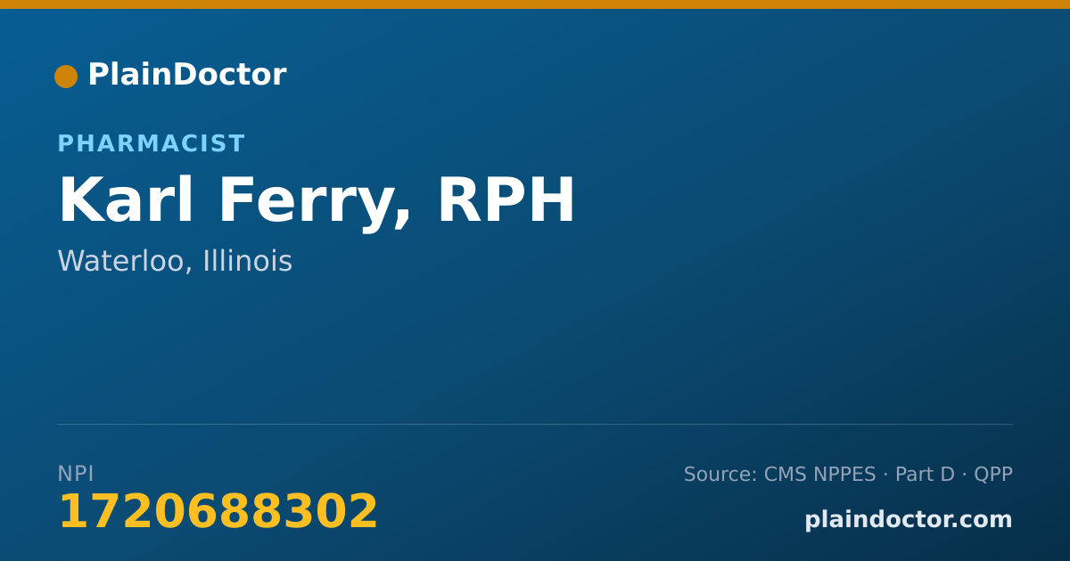 Shareable card for Karl Ferry, RPH - Pharmacist, Waterloo, IL