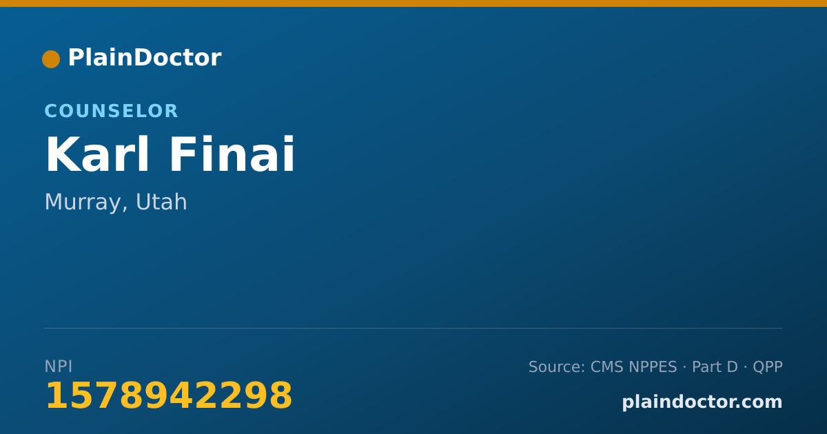 Shareable card for Karl Finai - Counselor, Murray, UT
