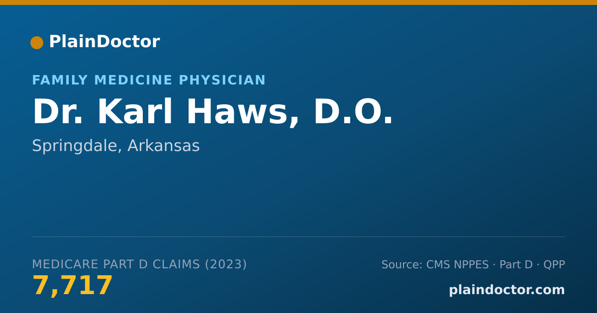 Shareable card for Karl Haws, D.O. - Family Medicine Physician, Springdale, AR